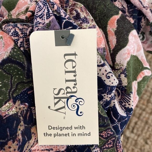 NWT Terra & Sky Peasant Blouse Womens 2X cotton Plus Ruffles Cottage core - Picture 12 of 14